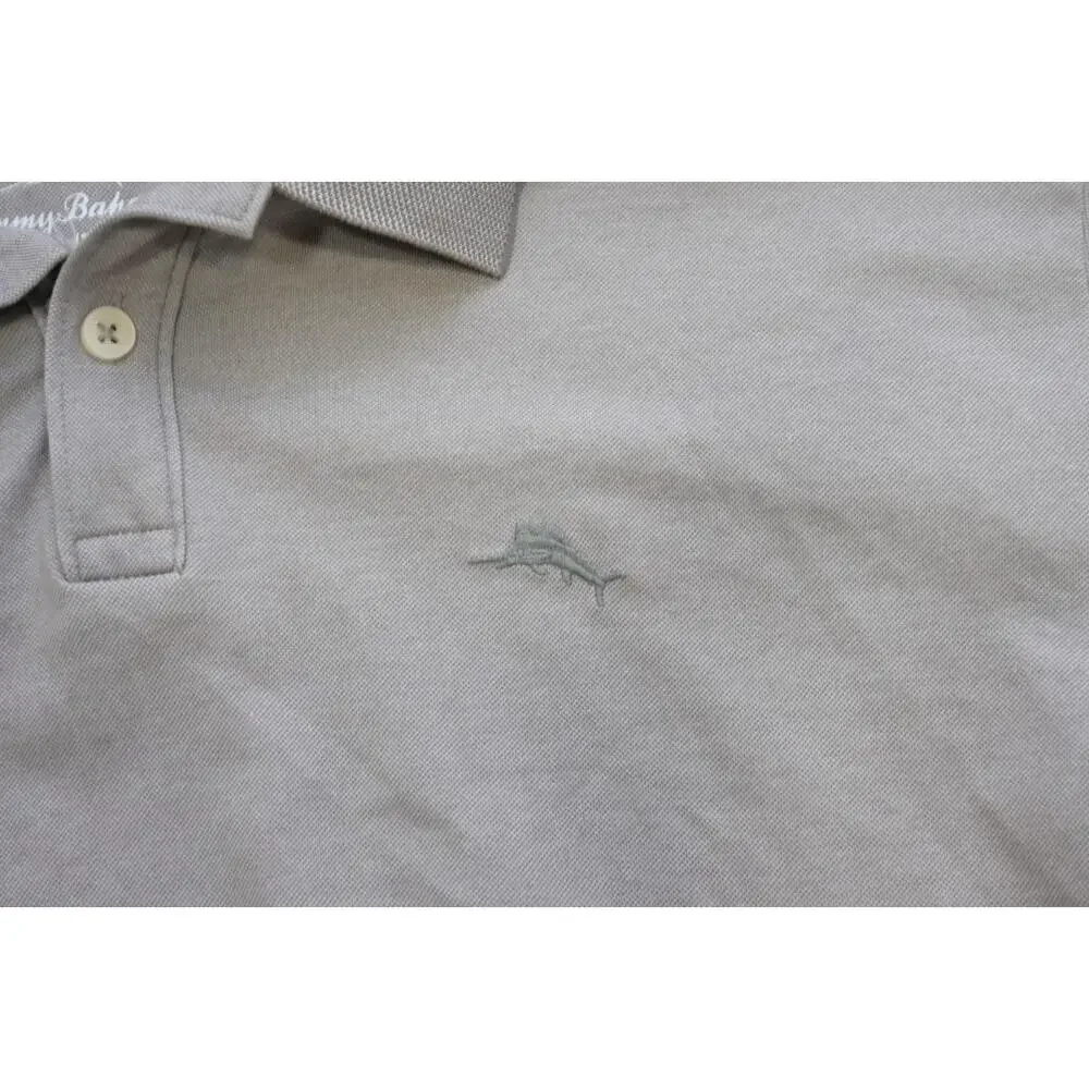 Tommy Bahama Golf Polo Gray Pima Poly Marlin Short Sleeve Mens‎ Size XL